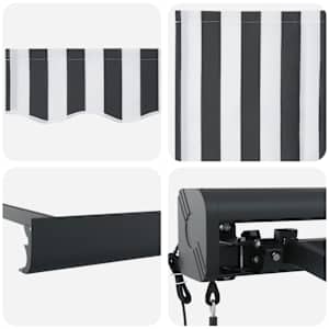 Zložljiva tenda antracit in bela 4,5x3 m blago in aluminij - slika 10