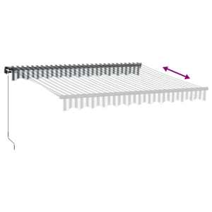 Ručně zatahovací markýza s LED antracitová a bílá 300 x 250 cm - obrázek 6