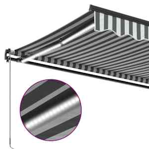 Ručně zatahovací markýza s LED antracitová a bílá 300 x 250 cm - obrázek 8