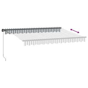 Ručně zatahovací markýza s LED antracitová a bílá 350 x 250 cm - obrázek 6