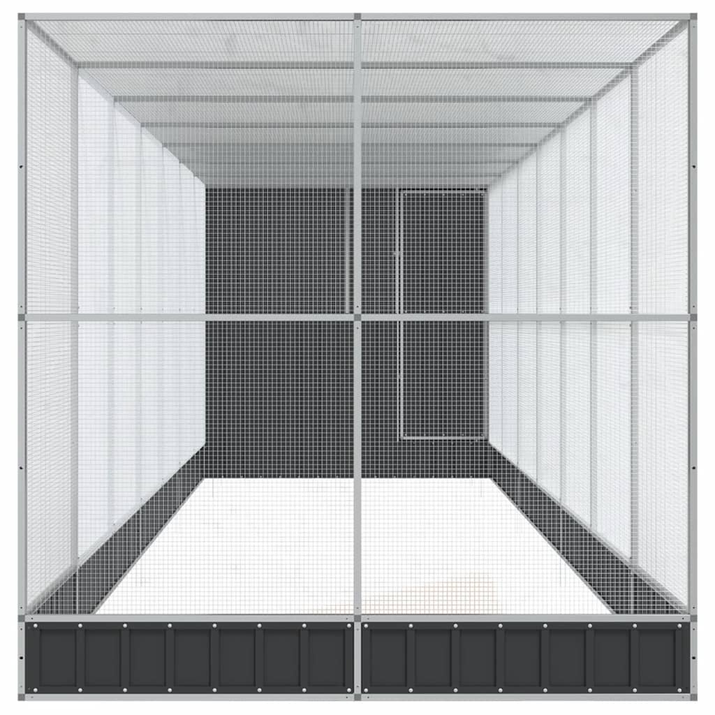 Aviary with Extension Outdoor Bird Cage Parrot Budgie House Silver Steel vidaXL - Picture 58 of 88