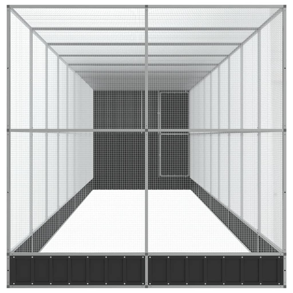 Aviary with Extension Outdoor Bird Cage Parrot Budgie House Silver Steel vidaXL - Picture 72 of 88