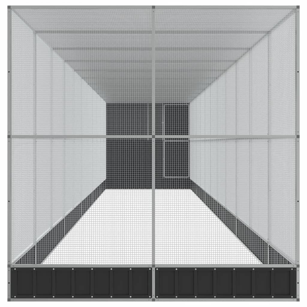 Aviary with Extension Outdoor Bird Cage Parrot Budgie House Silver Steel vidaXL - Picture 86 of 88