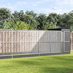 Voliera s podaljškom srebrna 1244x203x216 cm jeklo