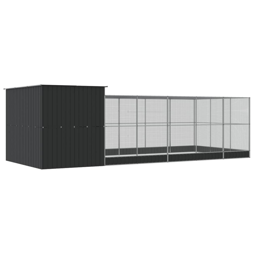 Aviary with Extension Outdoor Bird Cage Parrot Budgie House Silver Steel vidaXL - Picture 52 of 88