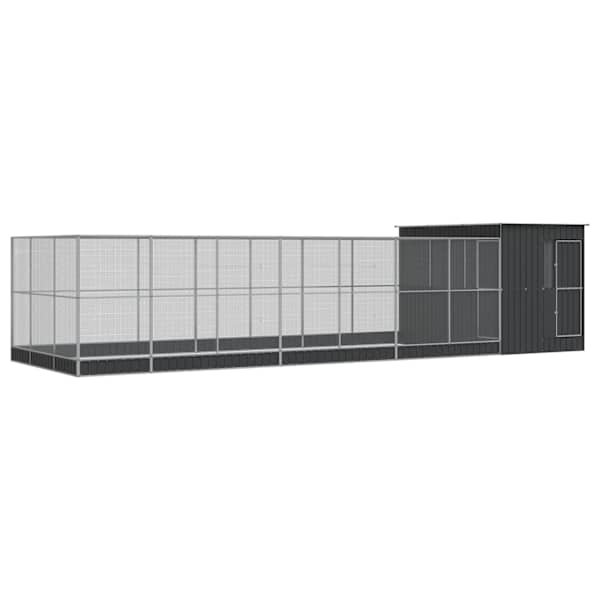 vidaXL linnumaja koos laiendusega, h&otilde;bedane, 911x303x216 cm, teras