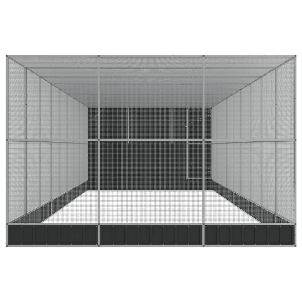 Aviary with Extension Outdoor Bird Cage Parrot Budgie House Silver Steel vidaXL - Picture 79 of 88