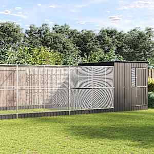 Voliera s podaljškom srebrna 1118x303x216 cm jeklo