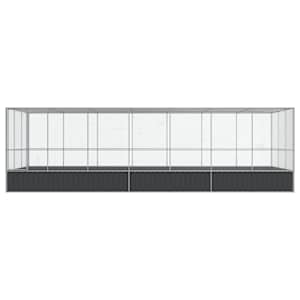 Voliéra s nástavbou stříbrná 725 x 307 x 212 cm ocel - obrázek 3