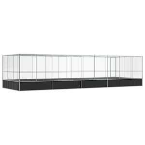 Voliéra s nástavbou stříbrná 932 x 307 x 212 cm ocel - obrázek 5