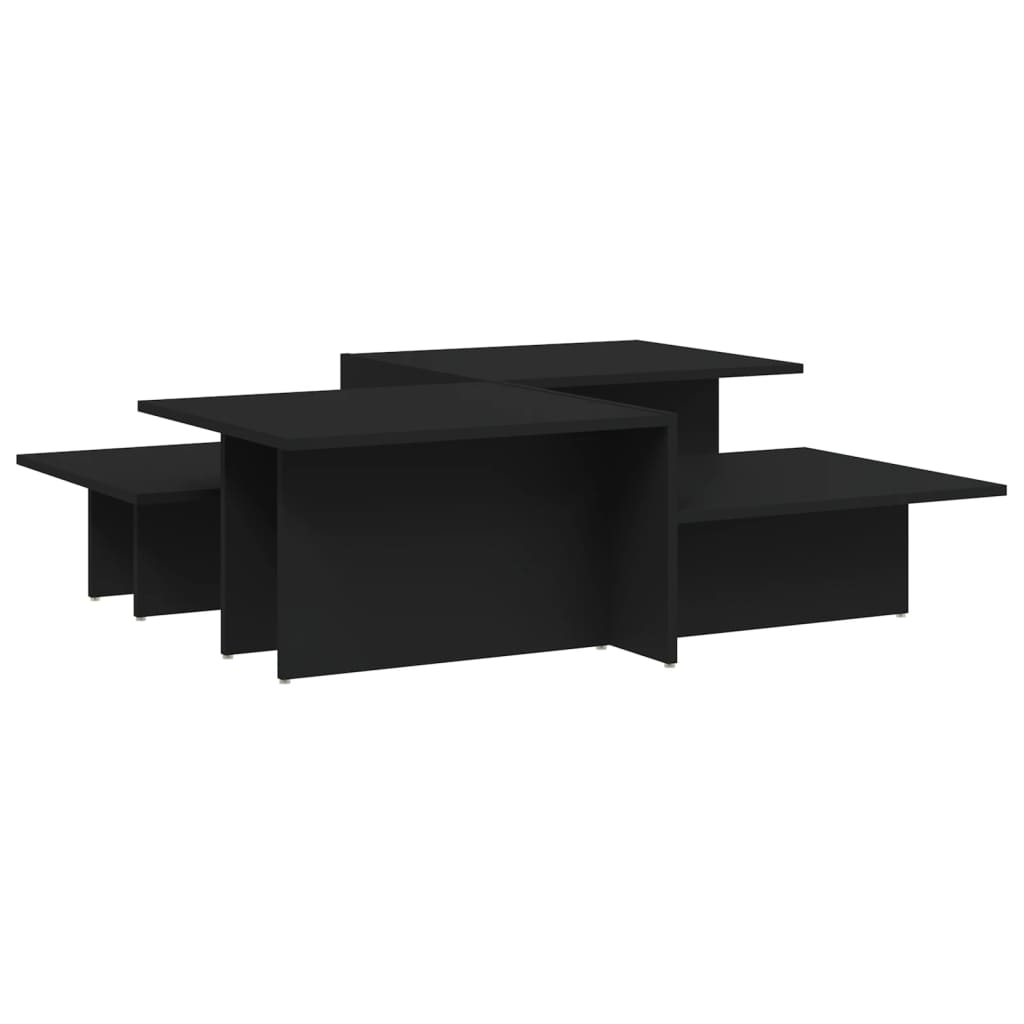 Image of vidaXL Coffee Tables 2 pcs Black Engineered Wood