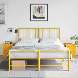 Noční stolky 2 ks žluté 34,5 x 39 x 44 cm ocel - obrázek 1