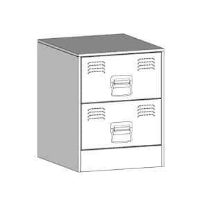 Noční stolek bílý 34,5 x 39 x 44 cm ocel - obrázek 11