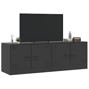TV skříňky 2 ks černé 67 x 39 x 44 cm ocel - obrázek 4