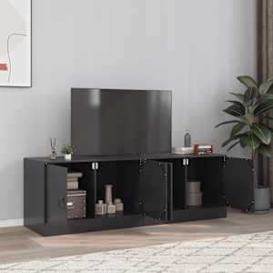 TV skříňky 2 ks černé 67 x 39 x 44 cm ocel - obrázek 1