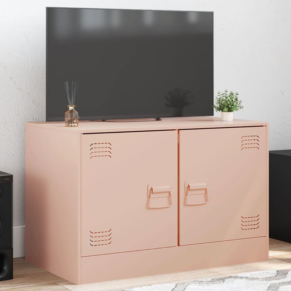 vidaXL Comodă TV, roz, 67x39x44 cm, oțel