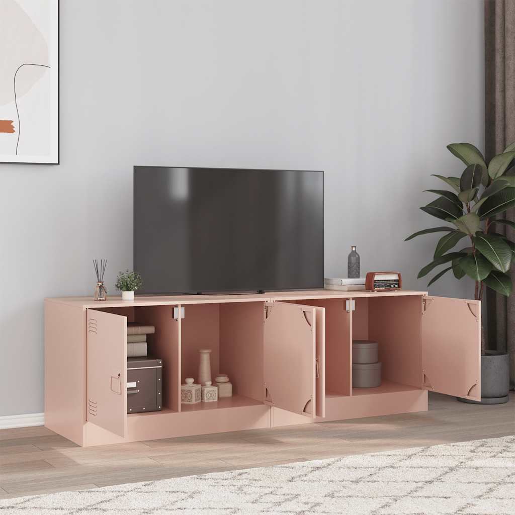 vidaXL TV-Schränke 2 Stk. Rosa 67x39x44 cm Stahl