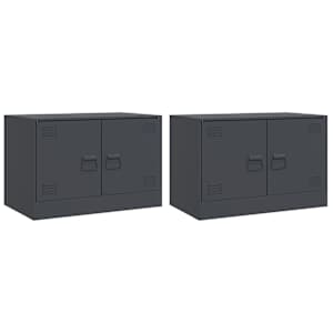 TV skříňky 2 ks antracitové 67 x 39 x 44 cm ocel - obrázek 2