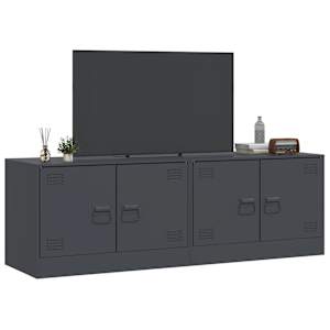 TV skříňky 2 ks antracitové 67 x 39 x 44 cm ocel - obrázek 4
