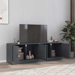 TV skříňky 2 ks antracitové 67 x 39 x 44 cm ocel - obrázek 1