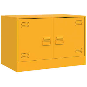 TV skříňka hořčicově žlutá 67 x 39 x 44 cm ocel - obrázek 2
