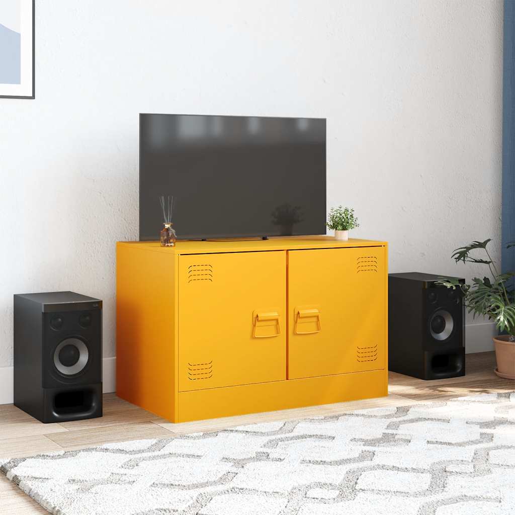 vidaXL Tv-meubel 67x39x44 cm staal mosterdgeel afbeelding