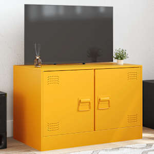 TV skříňka hořčicově žlutá 67 x 39 x 44 cm ocel - obrázek 1