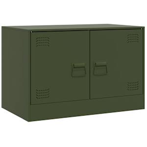 TV skříňka olivově zelená 67 x 39 x 44 cm ocel - obrázek 2