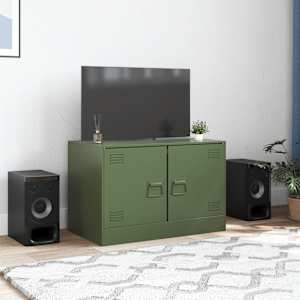 TV skříňka olivově zelená 67 x 39 x 44 cm ocel - obrázek 3