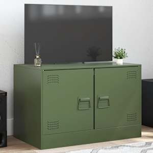 TV skříňka olivově zelená 67 x 39 x 44 cm ocel - obrázek 1