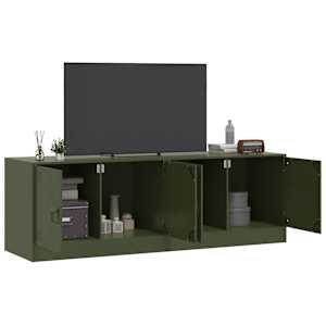 TV skříňky 2 ks olivově zelené 67 x 39 x 44 cm ocel - obrázek 3
