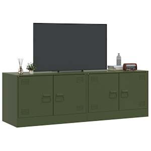 TV skříňky 2 ks olivově zelené 67 x 39 x 44 cm ocel - obrázek 4
