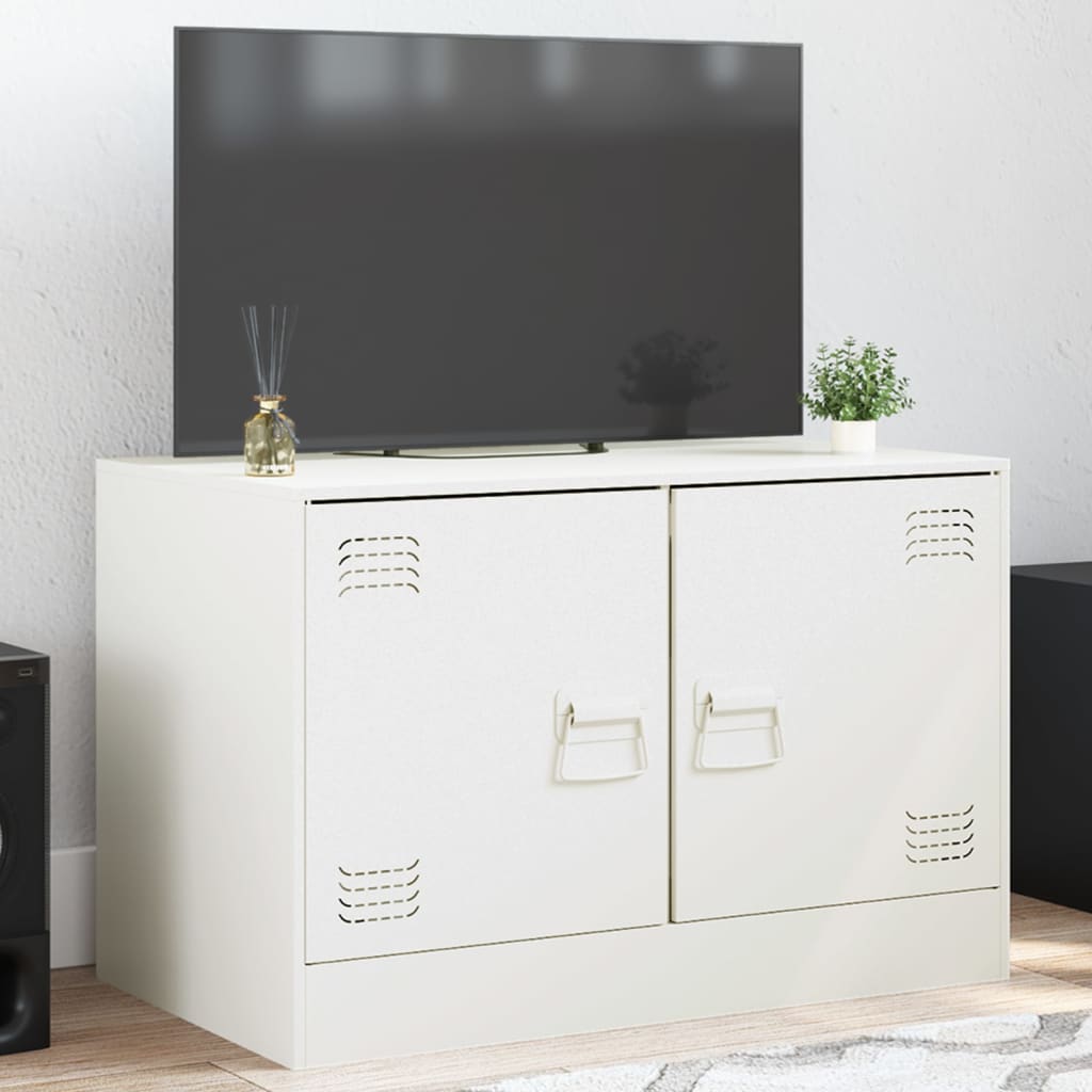 vidaXL Comodă TV, alb, 67x39x44 cm, oțel