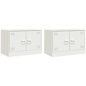 TV skříňky 2 ks bílé 67 x 39 x 44 cm ocel - obrázek 2