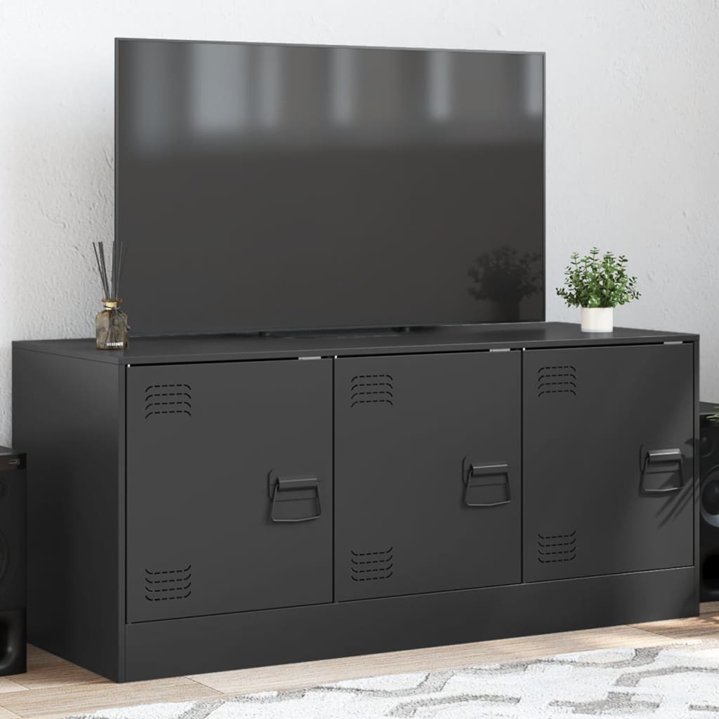 vidaXL TV-Schrank Schwarz 99x39x44 cm Stahl