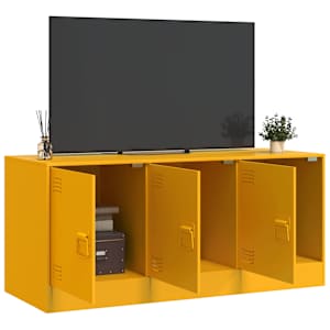 TV skříňka hořčicově žlutá 99 x 39 x 44 cm ocel - obrázek 4