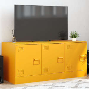 TV skříňka hořčicově žlutá 99 x 39 x 44 cm ocel - obrázek 1