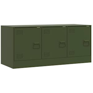 TV skříňka olivově zelená 99 x 39 x 44 cm ocel - obrázek 2