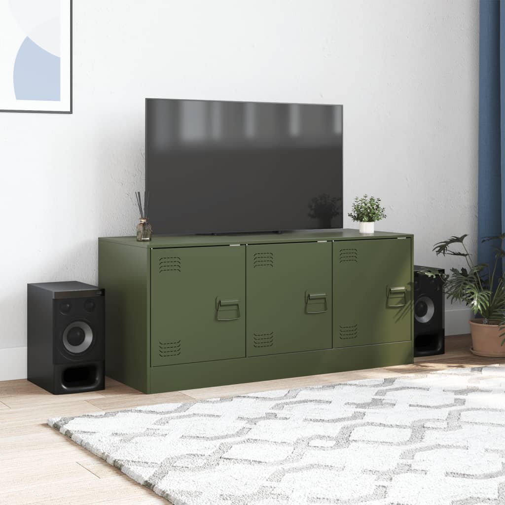 Thumbnail - vidaXL TV-Schrank Olivgrün 99x39x44 cm Stahl