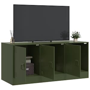 TV skříňka olivově zelená 99 x 39 x 44 cm ocel - obrázek 4