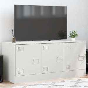 TV omarica bela 99x39x44 cm jeklo