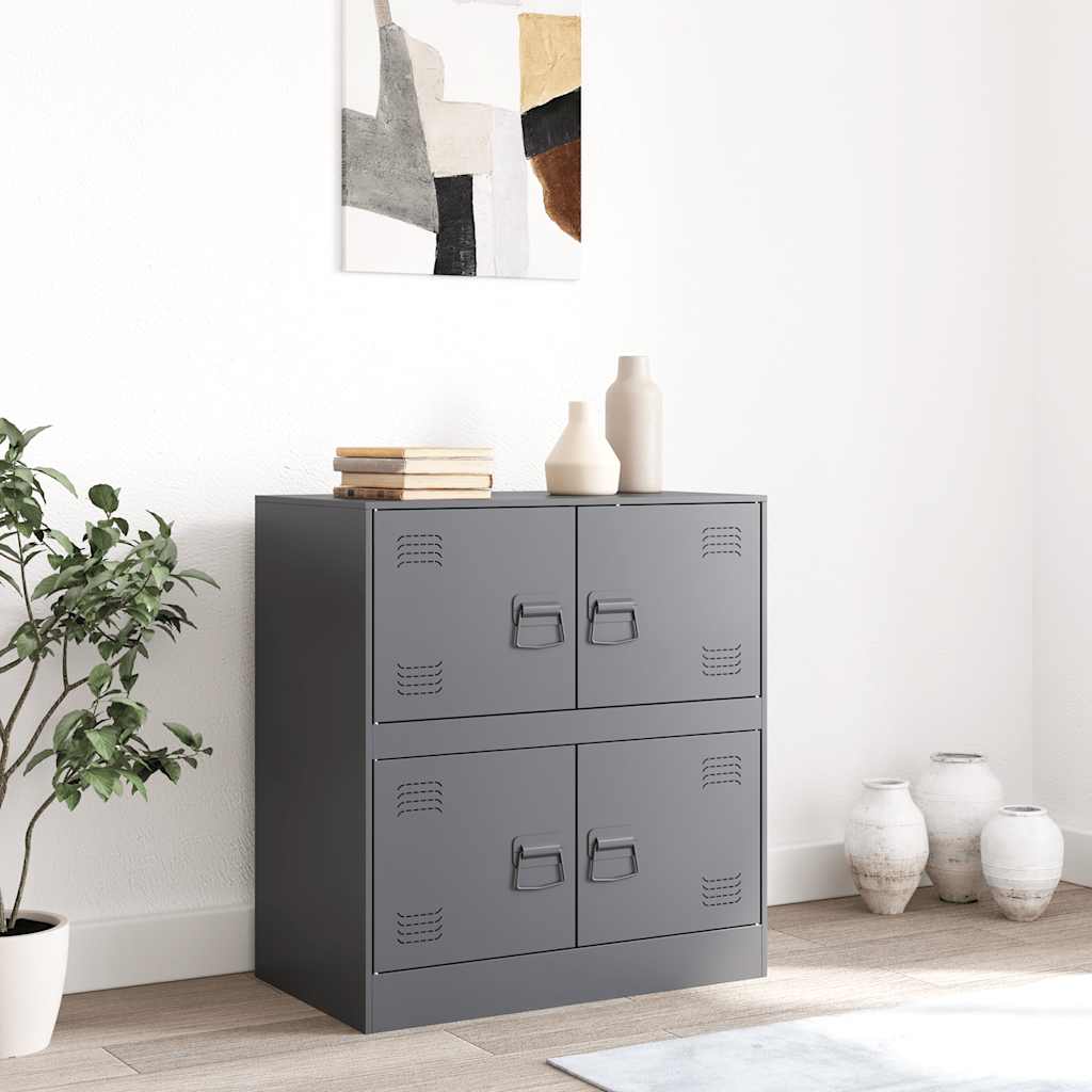 vidaXL Dressoir 67x39x73 cm staal antracietkleurig afbeelding