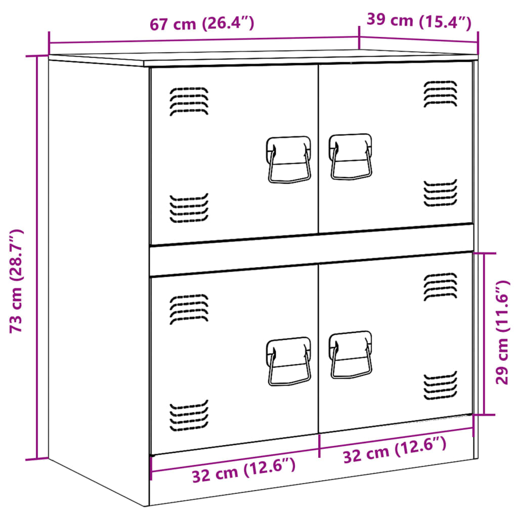 Szafka musztardowa 67x39x73 cm, stal walcowana