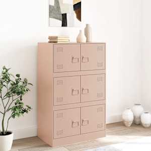 Příborník růžový 67 x 39 x 107 cm ocel - obrázek 3