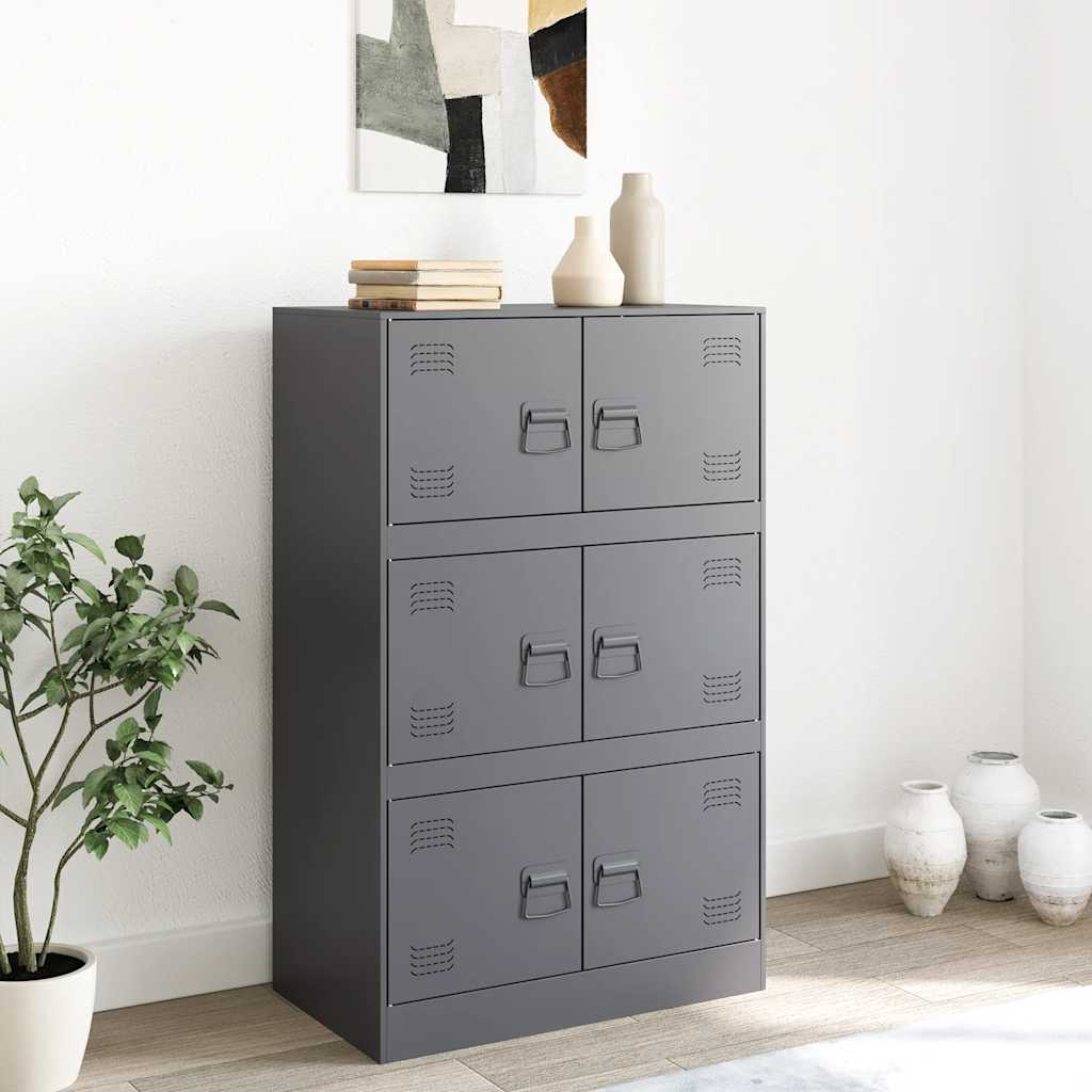 Thumbnail - vidaXL Sideboard Anthrazit 67x39x107 cm Stahl