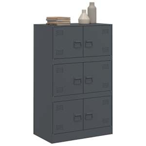 Příborník antracitový 67 x 39 x 107 cm ocel - obrázek 5