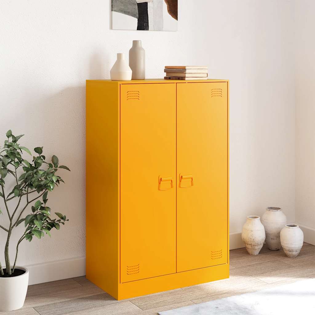 vidaXL Senkki sinapinkeltainen 67x39x107 cm teräs