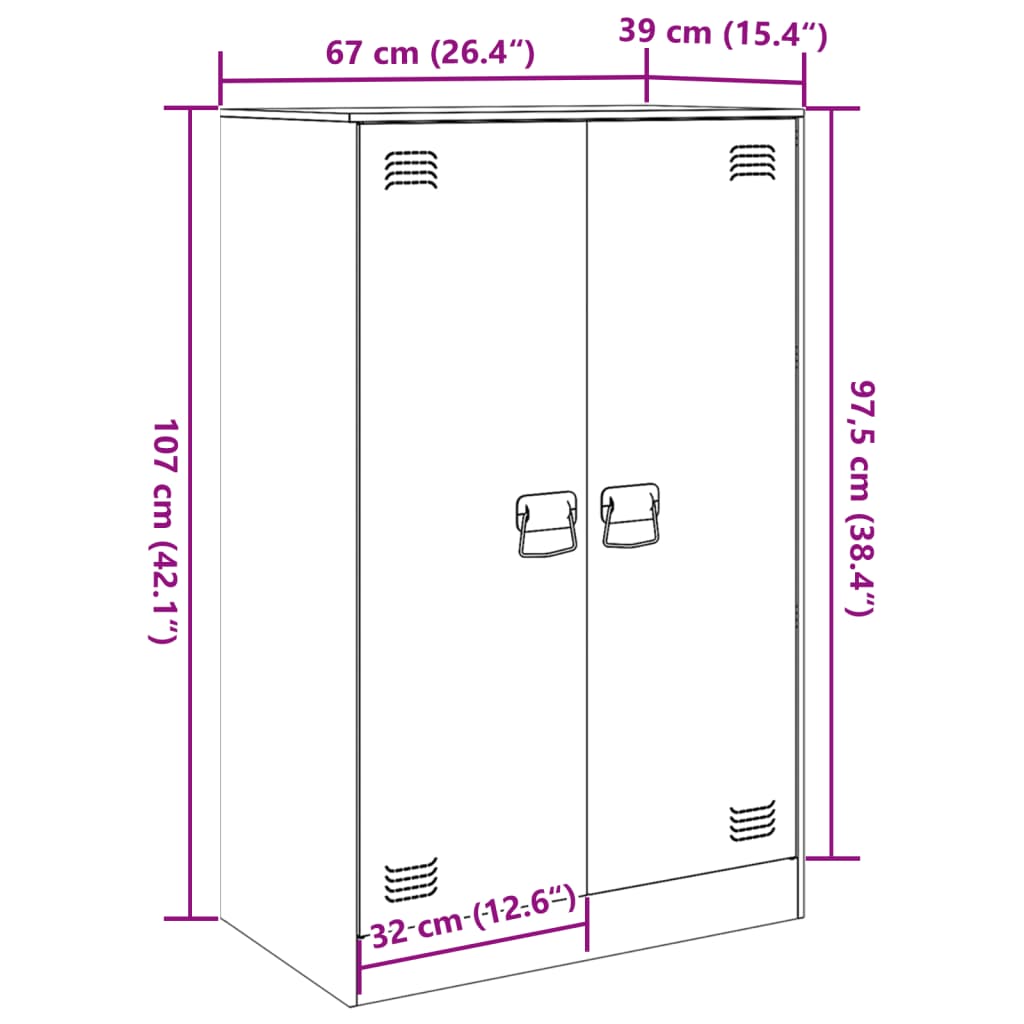 Szafka musztardowa 67x39x107 cm - stal walcowana