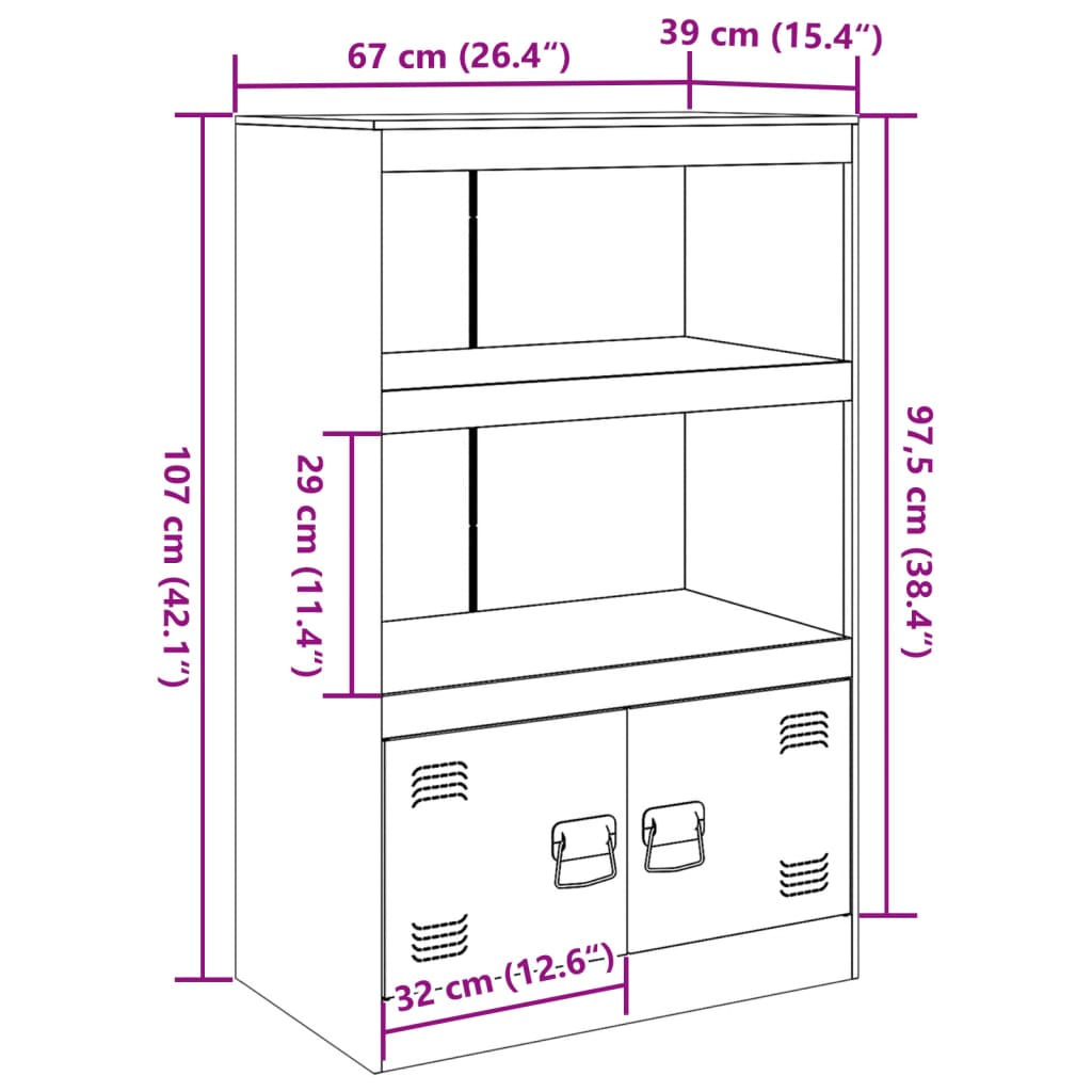 Szafka stalowa 67x39x107 czarna