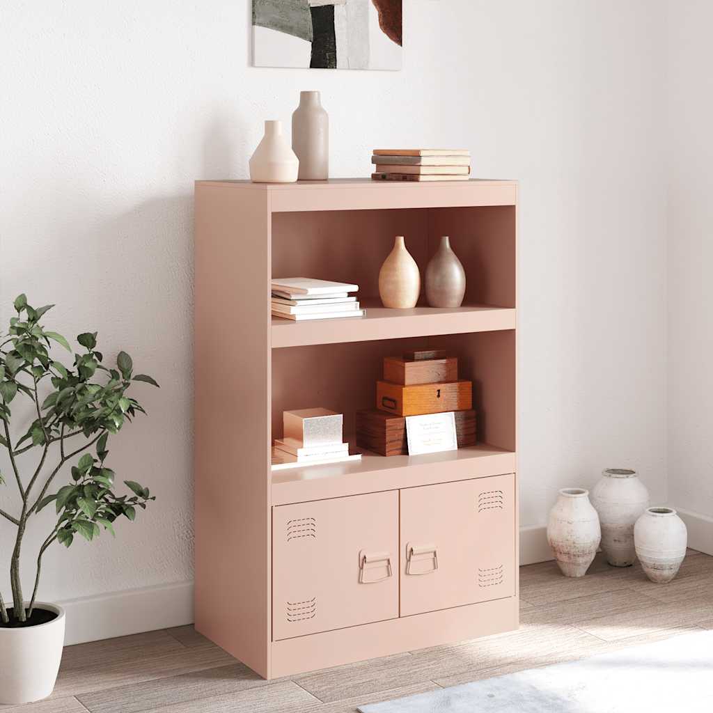 vidaXL Dressoir 67x39x107 cm staal roze afbeelding